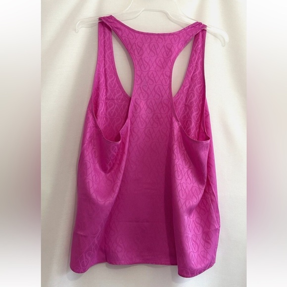 Victoria secret satin  racer back logo cami in Fushia size xL - Picture 14 of 14